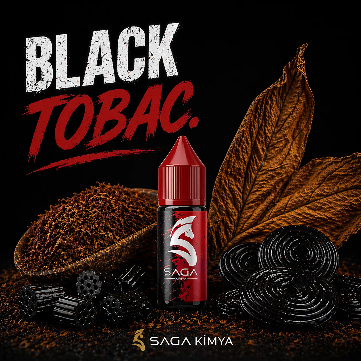 black tobacco mix Tobac. Black 10-30-60 ML Mix Aroma - Görsel 1